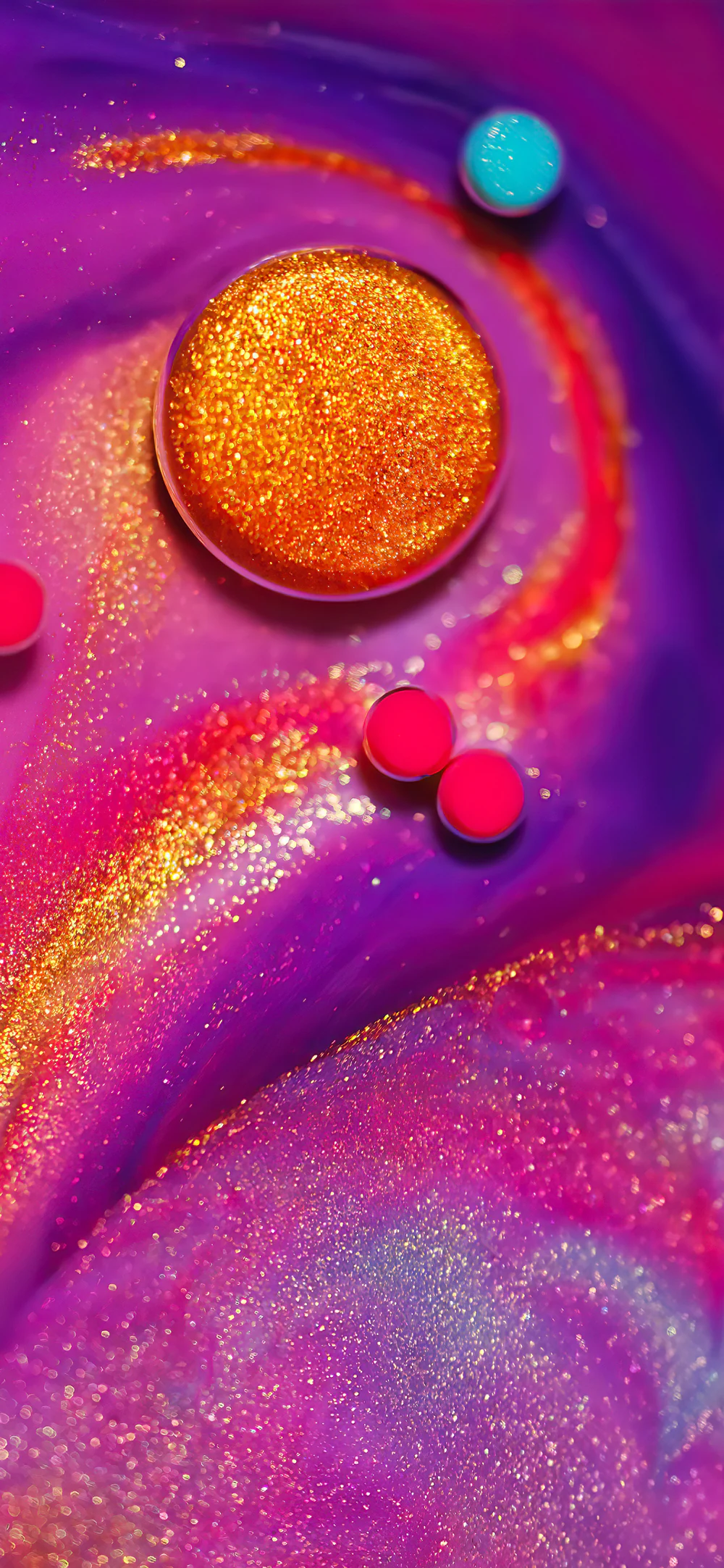 Stylized Glittering Cosmic Abstract Art Radiant Wallpaper